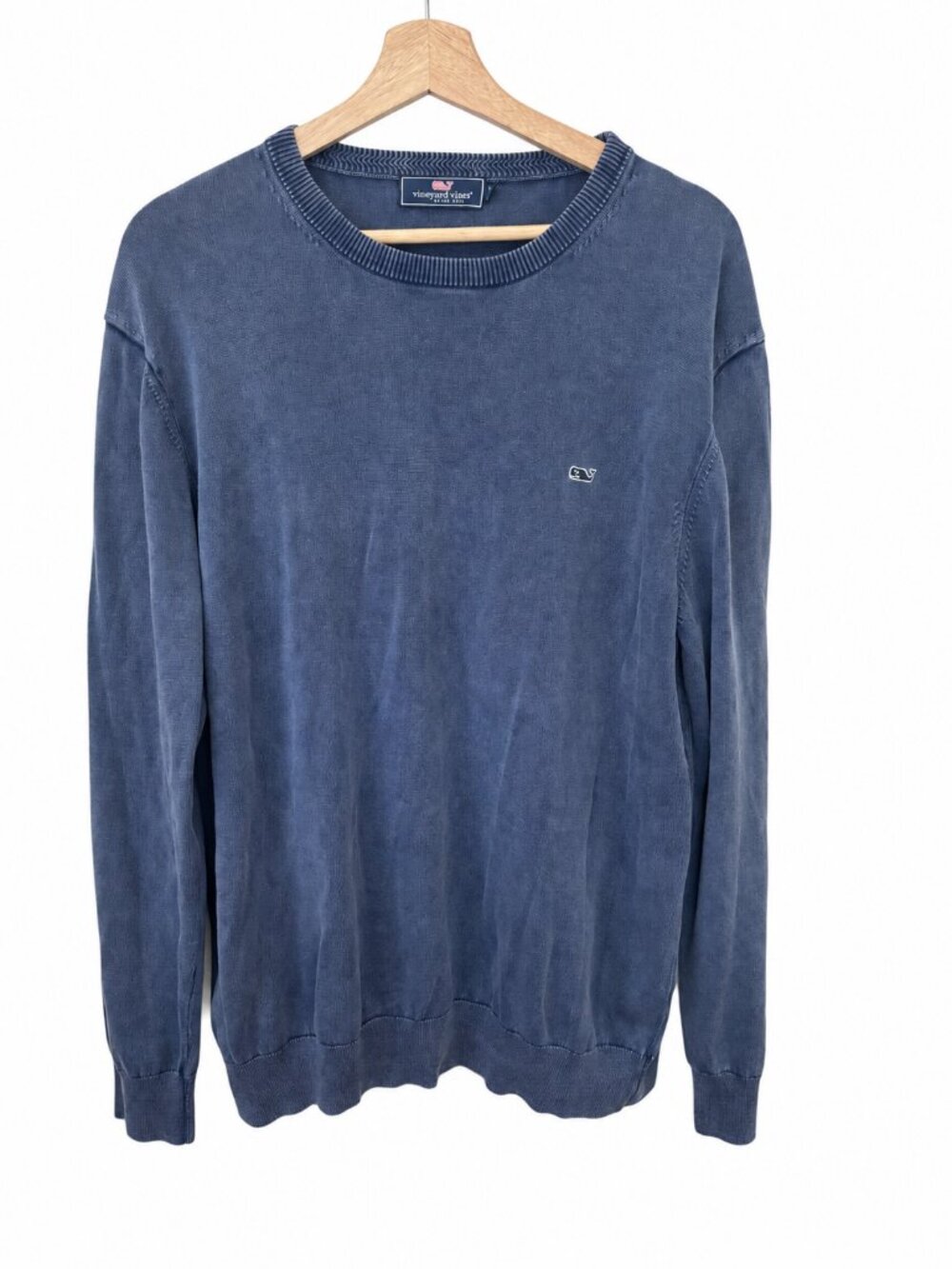 Vineyard Vines Waffle Knit Cotton Crewneck Sweater Navy L
